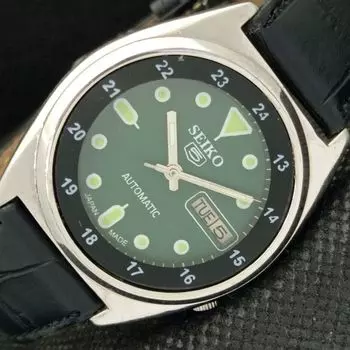 Б/У винтажные часы SEIKO 5 AUTOMATIC 7009A JAPAN MENS D/D GREEN WATCH 588a-a310169-2 SKU588a-a310169