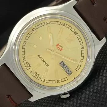 Б/У винтажные часы SEIKO 5 AUTOMATIC 7009A JAPAN MENS D/D GOLDEN WATCH 596-a312769-2 SKU596-a312769