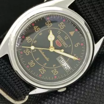 Б/У винтажные часы SEIKO 5 AUTOMATIC 7S26A JAPAN MENS D/D BLACK WATCH 594a-a311632-9 SKU594a-a311632