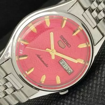 Б/У винтажные часы SEIKO 5 AUTOMATIC 7009A JAPAN MENS D/D PEACH WATCH 603-a313755-9 SKU603-a313755