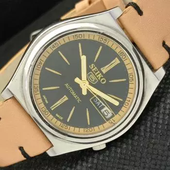 Б/У винтажные часы SEIKO 5 AUTOMATIC 7009A JAPAN MENS D/D BLACK WATCH 595a-a312335-2 SKU595a-a312335