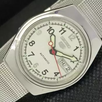 Б/У винтажные часы SEIKO 5 AUTOMATIC 7S26A JAPAN MENS D/D WHITE WATCH 594a-a311649-2 SKU594a-a311649