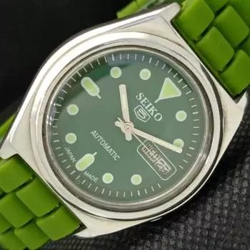 Б/У винтажные часы SEIKO 5 AUTOMATIC 7009A JAPAN MENS D/D GREEN WATCH 588a-a310157-2 SKU588a-a310157