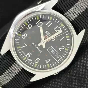 Б/У винтажные часы SEIKO 5 AUTOMATIC 7S36A JAPAN MENS D/D BLACK WATCH 621b-a413515-2 SKU621b-a413515