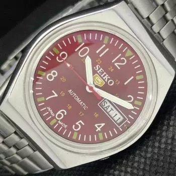 Б/У винтажные часы SEIKO 5 AUTOMATIC 6309A JAPAN MENS D/D RED WATCH 596-a312811-2 SKU596-a312811