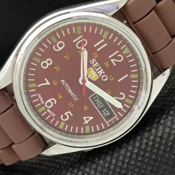 Б/У винтажные часы SEIKO 5 AUTOMATIC 6309A JAPAN MENS D/D MAROON WATCH 596-a312739-2 SKU596-a312739
