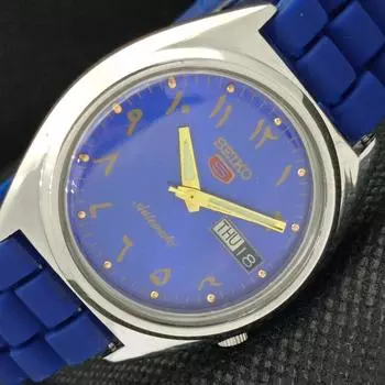 Б/У винтажные часы SEIKO 5 AUTOMATIC 7009A JAPAN MENS ARABIC BLUE 603-a313778-2 SKU603-a313778