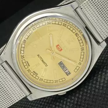 Б/У винтажные часы SEIKO 5 AUTOMATIC 7019A JAPAN MENS D/D GOLDEN WATCH 596-a312776-9 SKU596-a312776