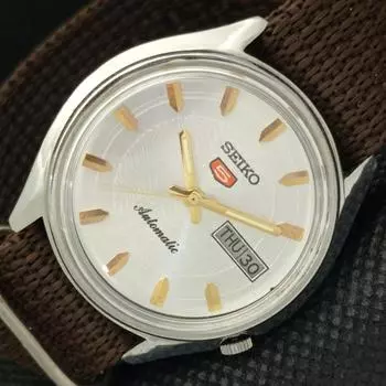 Б/У винтажные часы SEIKO 5 AUTOMATIC 7009A JAPAN MENS D/D SILVER 603-a313759-2 SKU603-a313759