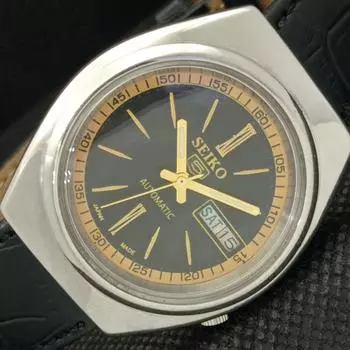 Б/У винтажные часы SEIKO 5 AUTOMATIC 7009A JAPAN MENS D/D BLACK WATCH 596-a312777-2 SKU596-a312777