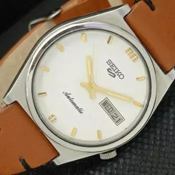 Б/У винтажные часы SEIKO 5 AUTOMATIC 7009A JAPAN MENS D/D WHITE WATCH 593a-a311304-9 SKU593a-a311304