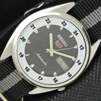 Б/У винтажные часы SEIKO 5 AUTOMATIC 7009A JAPAN MENS D/D BLACK WATCH 588a-a310126-2 SKU588a-a310126