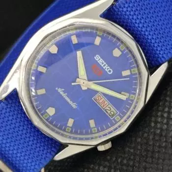 Б/У винтажные часы SEIKO 5 AUTOMATIC 7009A JAPAN MENS D/D BLUE WATCH 598-a313167-9 SKU598-a313167