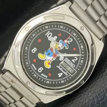 Б/У винтажные часы SEIKO AUTOMATIC 7009A из Японии мужские с рисунком черного цвета на циферблате a433921-2 R119-a433921