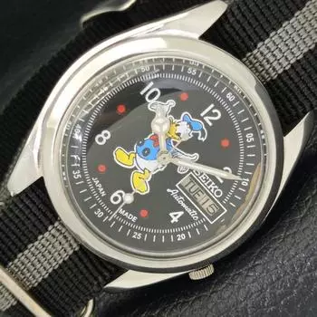 Б/У винтажные часы SEIKO AUTOMATIC 7009A из Японии мужские с рисунком черного цвета на циферблате a433923-2 R119-a433923