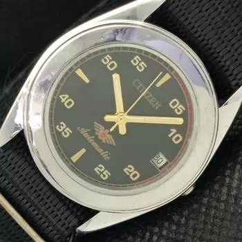 Б/У винтажные мужские часы Citizen Automatic 8200 Japan Date Black WATCH 608k-a317214-2 SKU608k-a317214