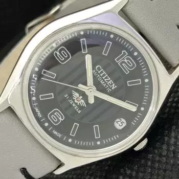 Б/У винтажные мужские часы Citizen Automatic 8200 Japan Date Black WATCH 608k-a317213-9 SKU608k-a317213