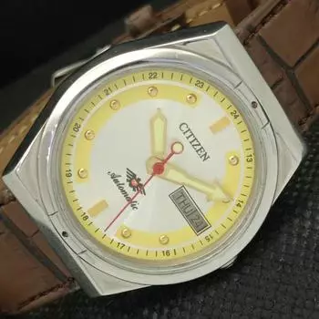 Б/У винтажные мужские часы Citizen Automatic 8200 Japan Day/Date Silver a308385-2 SKU587a-a308385