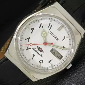 Б/у винтажные мужские часы Citizen Automatic 8200 из Японии с арабским белым циферблатом a434812-2 R123-a434812