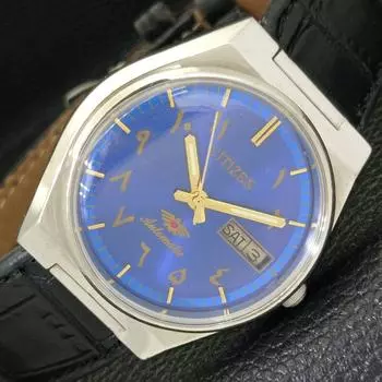 Б/у винтажные мужские часы Citizen Automatic 8200 из Японии с синим циферблатом в арабском стиле a434804-2 R123-a434804