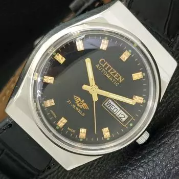 Б/у винтажные мужские часы Citizen Automatic 8200 из Японии с черным циферблатом a434829-2 R123-a434829