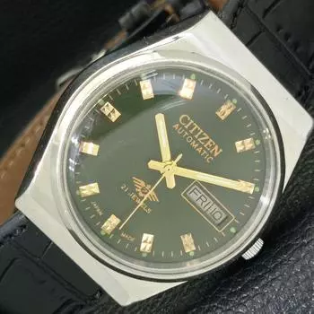 Б/У винтажные мужские часы Citizen Automatic 8200 из Японии с зеленым циферблатом a434821-2 R123-a434821