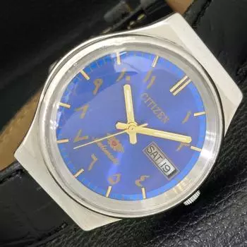 Б/у винтажные мужские часы Citizen Automatic 8200 из Японии с синим циферблатом в арабском стиле a434801-2 R123-a434801