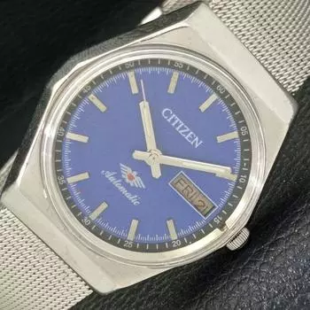 Б/у винтажные мужские часы Citizen Automatic 8200 из Японии с синим циферблатом a434819-2 R123-a434819
