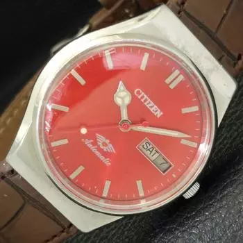 Б/у винтажные мужские часы Citizen Automatic 8200 из Японии с красным циферблатом a434831-2 R123-a434831