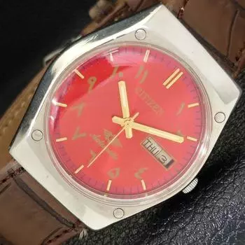 Б/у винтажные мужские часы Citizen Automatic 8200 из Японии с арабским красным циферблатом a434867-2 R123-a434867