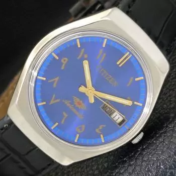 Б/у винтажные мужские часы Citizen Automatic 8200 из Японии с синим циферблатом в арабском стиле a434865-2 R123-a434865