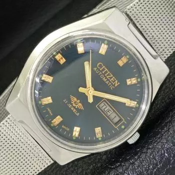 Б/у винтажные мужские часы Citizen Automatic 8200 из Японии с синим циферблатом a434853-2 R123-a434853