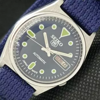 Б/У винтажные мужские часы SEIKO 5 AUTO 7019A из Японии, с серебряным циферблатом и функцией «день/дата» 621e-a415914-2 SKU621e-a415914