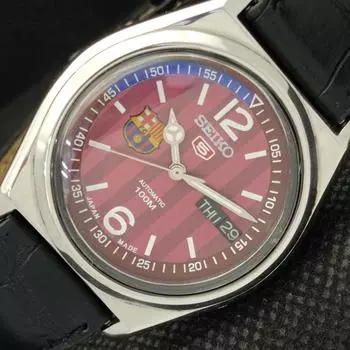 Б/У винтажные мужские часы SEIKO 5 AUTO 7S26A JAPAN MENS DAY/DATE MAROON 610d-a318498-9 SKU610d-a318498