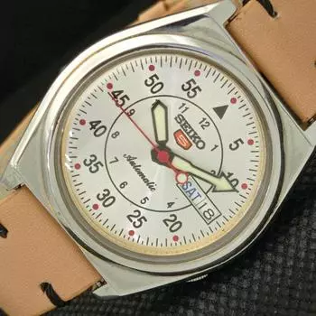 Б/У винтажные мужские часы SEIKO 5 AUTO 7S26A из Японии с серебряным механизмом, с циферблатом «день/дата» 587f-a309612-9 SKU587f-a309612