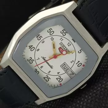 Б/У винтажные мужские часы SEIKO 5 AUTOMATIC JAPAN MENS DAY/DATE WHITE WATCH 621d-a415758-2 SKU621d-a415758