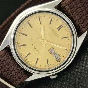 Б/У винтажные мужские часы SEIKO 5 AUTO JAPAN с оригинальным циферблатом с указателем дня и даты 596a-a319306-9 SKU596a-a319306