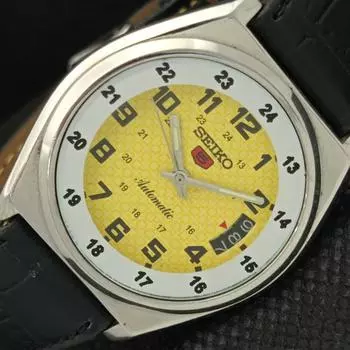 Б/У винтажные мужские часы SEIKO 5 AUTOMATIC 7009A JAPAN с датой и желтыми часами 595a-a312313-2 SKU595a-a312313
