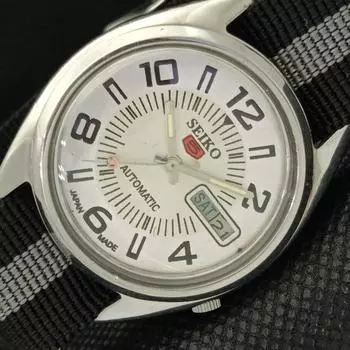Б/У винтажные мужские часы SEIKO 5 AUTO 7009A из Японии с серебряным механизмом и функцией «день/дата» 588a-a310172-2 SKU588a-a310172