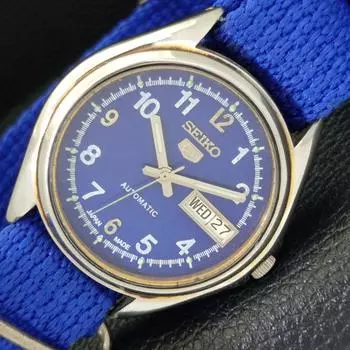 Б/У винтажные мужские часы SEIKO 5 AUTOMATIC 7S26A из Японии с синим циферблатом a433235-2 R115-a433235
