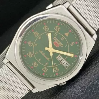 Б/У винтажные мужские часы SEIKO 5 AUTOMATIC 7009A из Японии с зеленым циферблатом a433229-2 R115-a433229