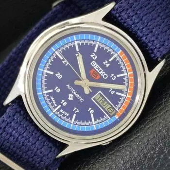 Б/У винтажные мужские часы SEIKO 5 AUTOMATIC 7009A из Японии с синим циферблатом a433234-2 R115-a433234