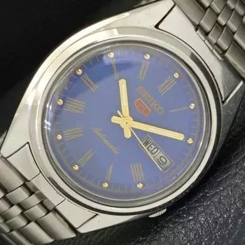 Б/У винтажные мужские часы SEIKO 5 AUTOMATIC 7009A из Японии с синим циферблатом a433444-2 R116-a433444
