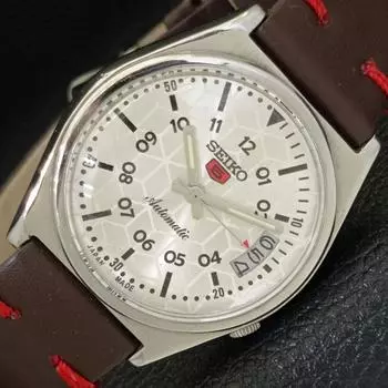 Б/У винтажные мужские часы SEIKO 5 AUTOMATIC 7006A JAPAN с серебряным циферблатом и датой a433502-2 R117-a433502