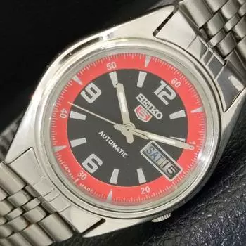 Б/У винтажные мужские часы SEIKO 5 AUTOMATIC 7009A из Японии с черным циферблатом a433442-2 R116-a433442