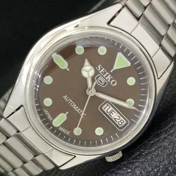 Б/У винтажные мужские часы SEIKO 5 AUTOMATIC 7S26A из Японии с коричневым циферблатом a433548-2 R117-a433548