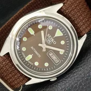 Б/У винтажные мужские часы SEIKO 5 AUTOMATIC 7009A из Японии с коричневым циферблатом a433521-2 R117-a433521