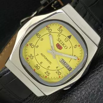 Б/У винтажные мужские часы SEIKO 5 AUTOMATIC 7009A из Японии с желтым циферблатом a433519-2 R117-a433519
