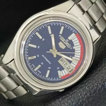 Б/У винтажные мужские часы SEIKO 5 AUTOMATIC 6109A из Японии с синим циферблатом a433464-2 R116-a433464