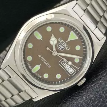 Б/У винтажные мужские часы SEIKO 5 AUTOMATIC 7S26A из Японии с коричневым циферблатом a433547-2 R117-a433547